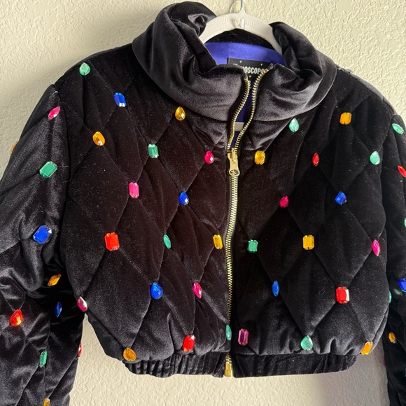 Dolls Kill Black Gem Bomber Jacket Horoscopez natural wonder puffer - Picture 6 of 9